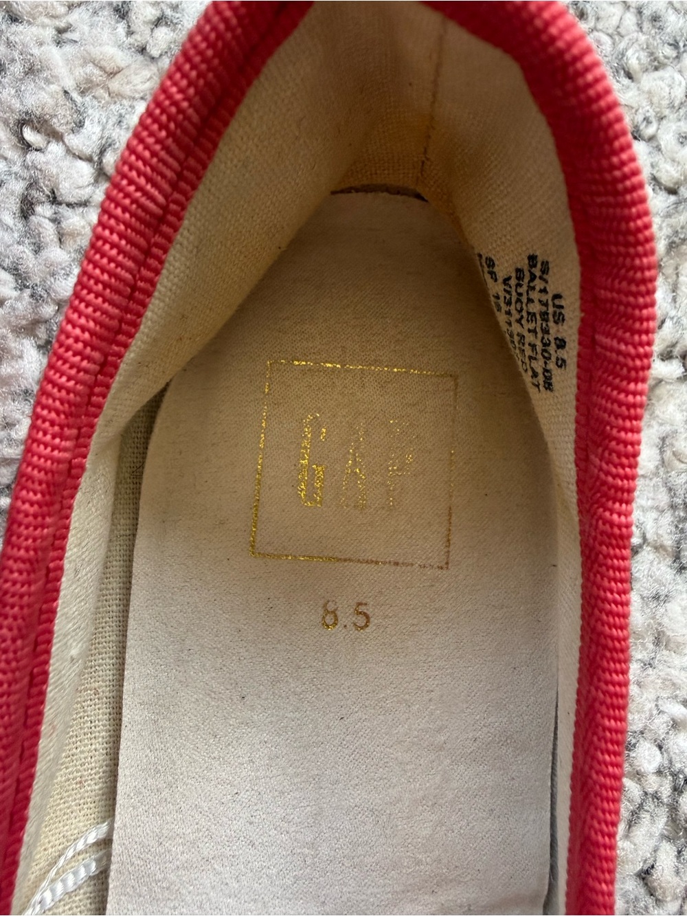 GAP coral pink Suede Bow Ballet Flats size 8.5 - Picture 3 of 6